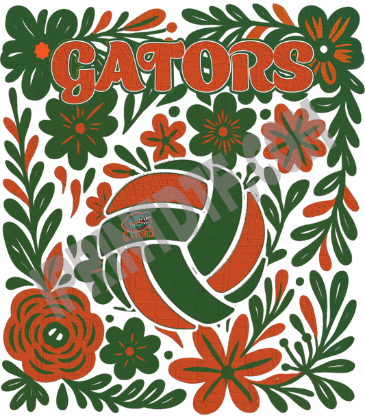 Gildan 9 oz 50/50 Hooded Sweat - 12500 with Gators Volleyball Print