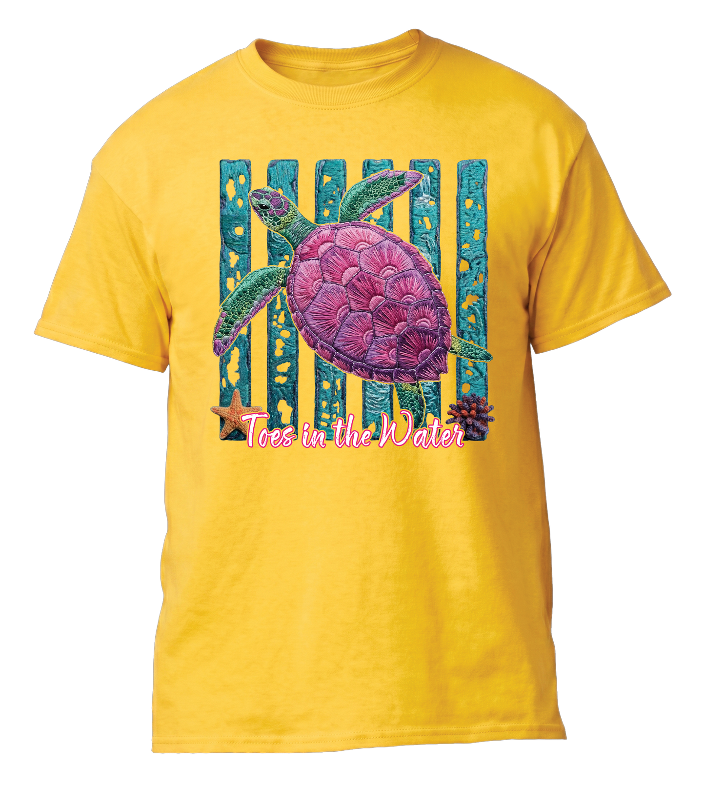 SEA TURTLE DAISY TSHIRT 50/50 GILDAN
