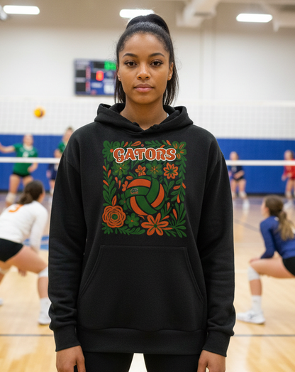 Gildan 9 oz 50/50 Hooded Sweat - 12500 with Gators Volleyball Print
