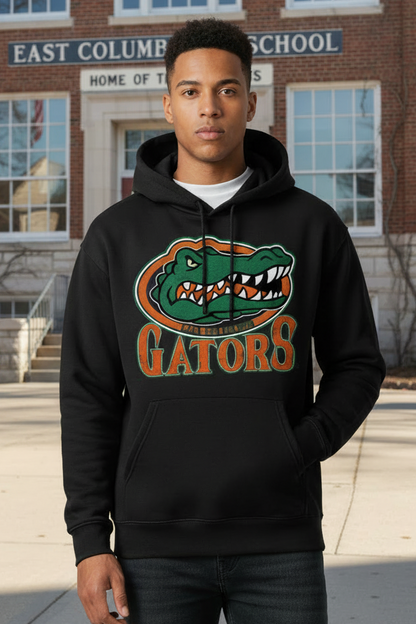 Gildan 9 oz 50/50 Hooded Sweat - 12500 with Gators Football Print